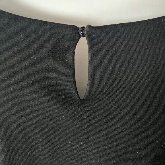 Lafayette 148 Midi Dress Black Size‎ 14 Black Ruched Classic Neutral Capsule - Picture 6 of 10